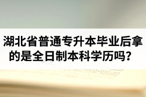 湖北省普通專(zhuān)升本畢業(yè)后拿的是全日制本科學(xué)歷嗎？