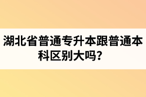 湖北省普通專升本跟普通本科區(qū)別大嗎？專升本專業(yè)課考什么內(nèi)容？