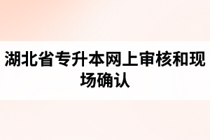 湖北省專升本網上審核和現場確認