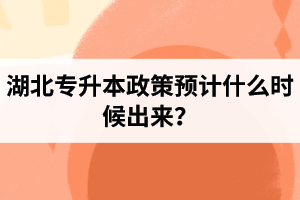 湖北專升本政策預計什么時候出來？報名前需要做好哪些事情？