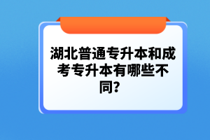 湖北普通專升本和成考專升本有哪些不同？