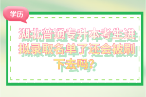 湖北普通專升本考生進(jìn)擬錄取名單了還會(huì)被刷下去嗎？