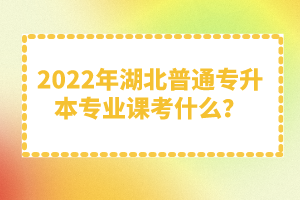 2022年湖北普通專升本專業(yè)課考什么？