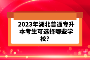 2023年湖北普通專升本考生可選擇哪些學(xué)校？