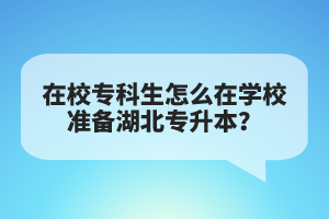 在校?？粕趺丛趯W校準備湖北專升本？